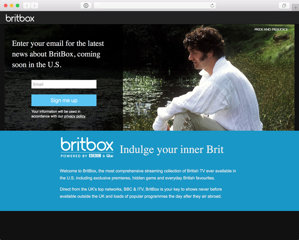 Prior to launch, BritBox, a subscription video on-demand service owned by BBC Studios and ITV, wanted a way for potential subscribers to sign up for product updates